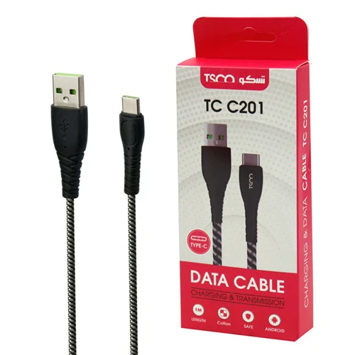 کابل تبدیل USB به Type-C تسکو مدل TC C201 طول 1 متر