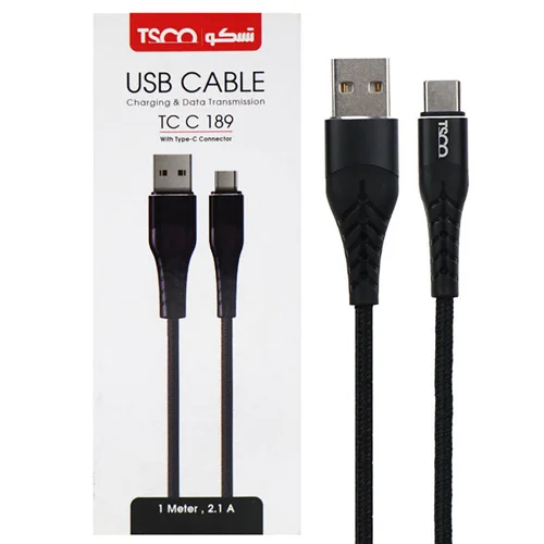 کابل تبدیل USB به USB-C تسکو مدل TCC189 طول 1 متر